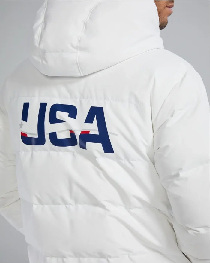 team usa swimming kit elite down parka jacket men back