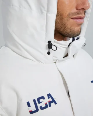 team usa swimming kit elite down parka jacket men hooded