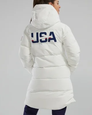 team usa swimming kit elite down parka jacket women back