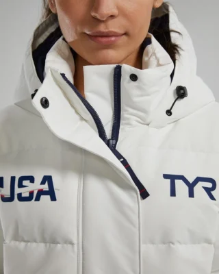 team usa swimming kit elite down parka jacket women closer