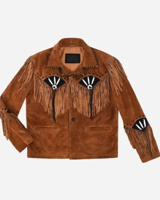 west heritage suede fringe jacket front