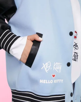 xo kitty hello kitty varsity jacket pocket closure