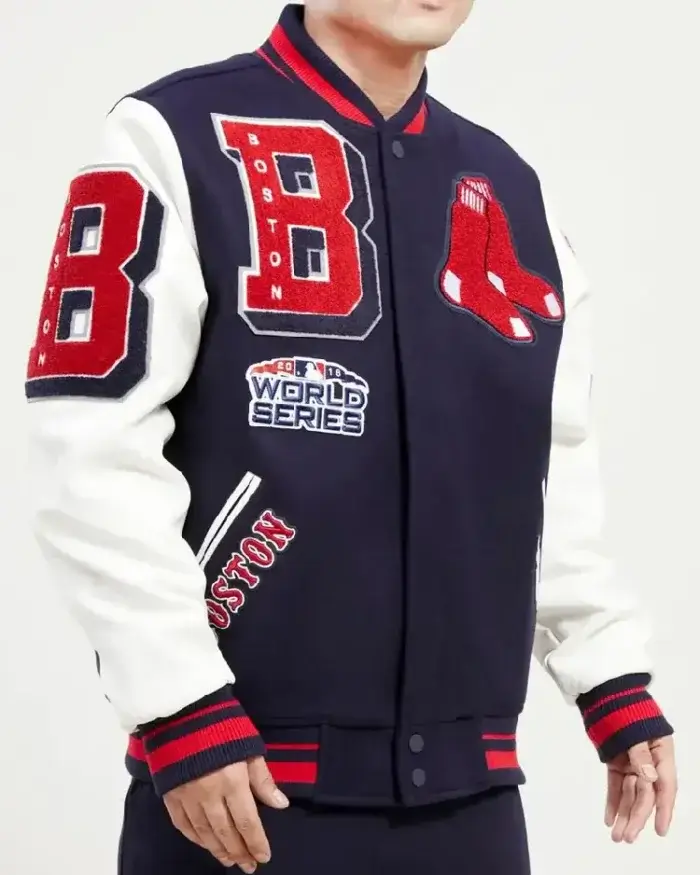 Boston Red Sox Mash Up Varsity Jacket Side View