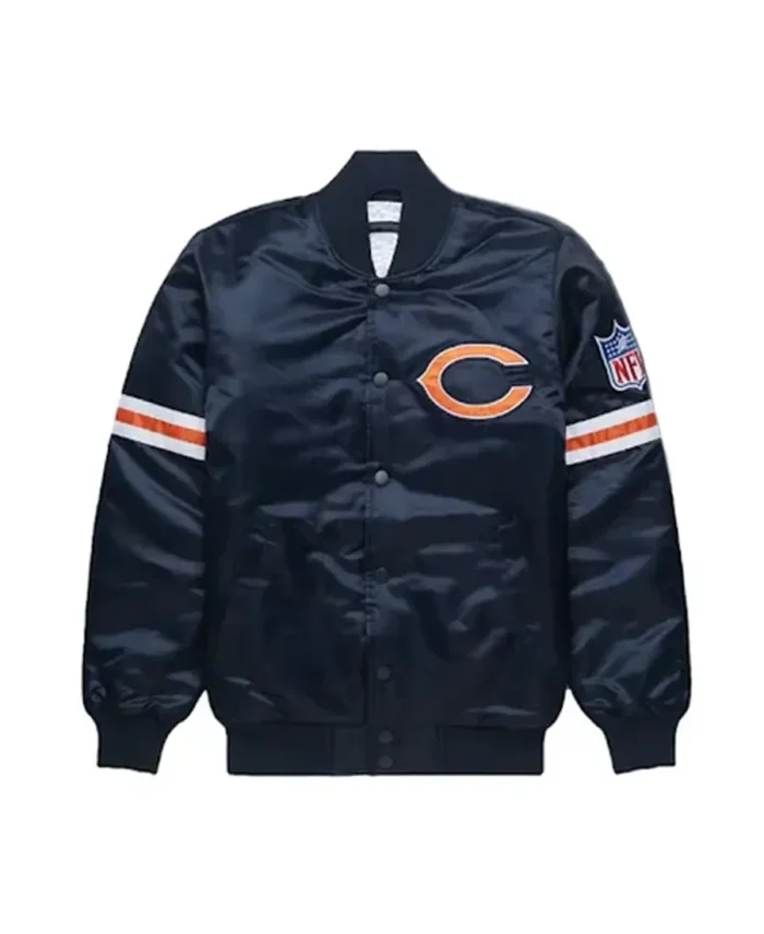 Caleb Williams Chicago Bears Bomber Jacket Front - Trendy Leather Jackets