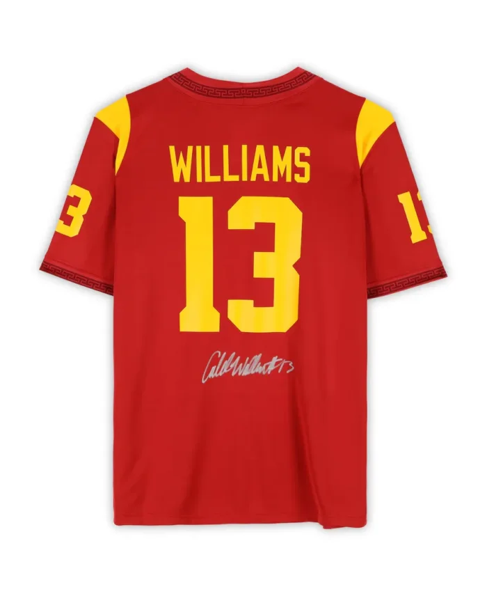 Caleb Williams Usc Trojans Autographed Nike Limited Jersey Red Back - Trendy Leather Jackets