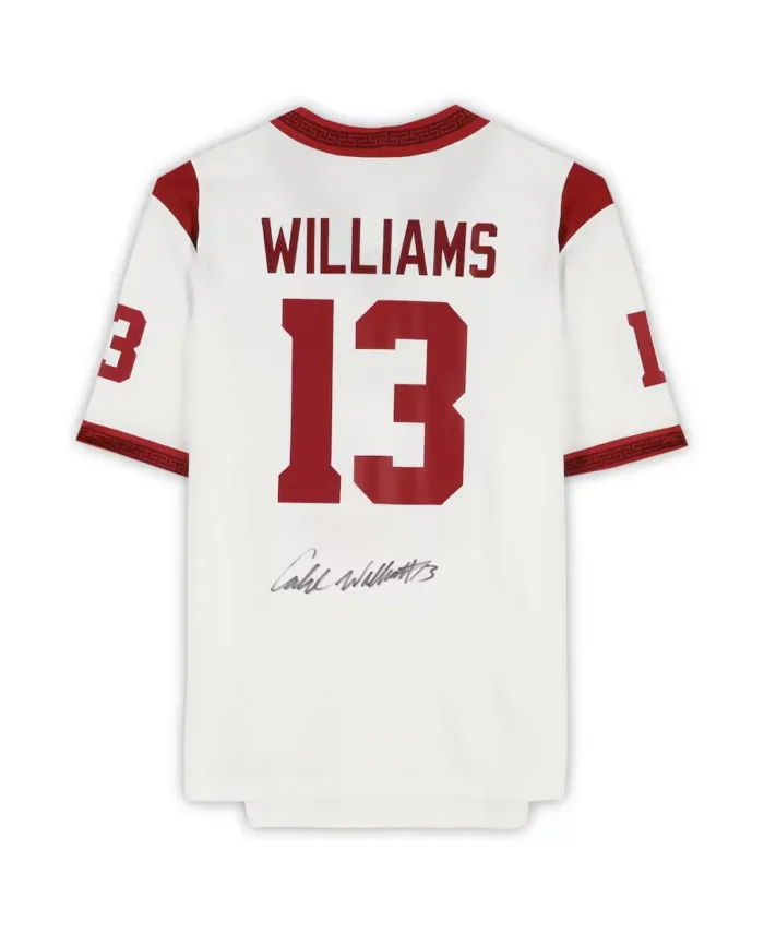 Caleb Williams Usc Trojans Autographed Nike Limited Jersey White Back - Trendy Leather Jackets