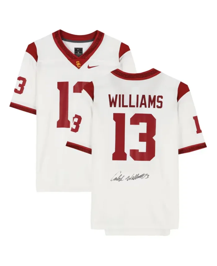 Caleb Williams Usc Trojans Autographed Nike Limited Jersey White - Trendy Leather Jackets