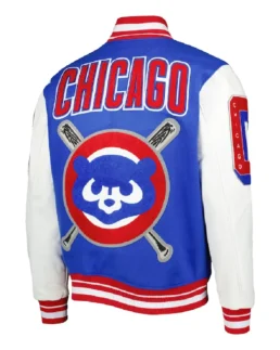 Chicago Cubs Mash Pro Standard Varsity Jacket back - Trendy Leather Jacket