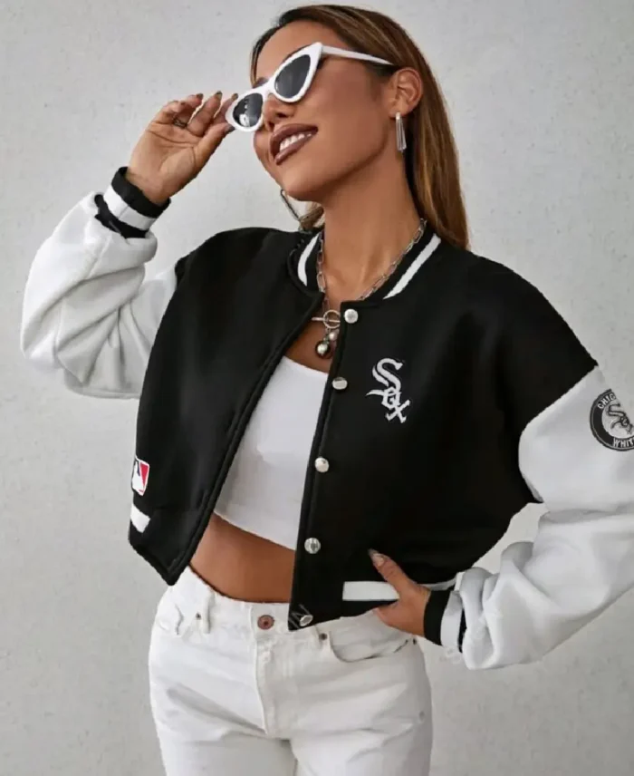 Chicago White Sox Custom Cropped Bomber Jacket - Trendy Leather Jackets