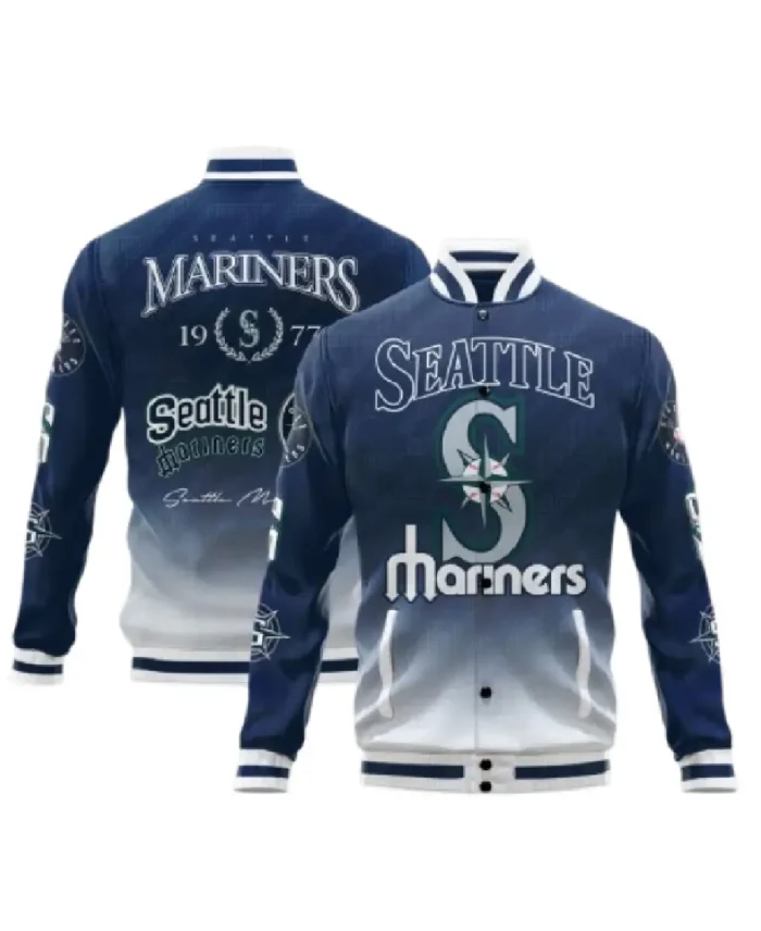 Mlb 1977 Seattle Mariners Vintage Varsity Jacket Front And Back - Trendy Leather Jackets