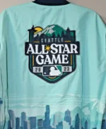 MLB 2023 Seattle Mariners Zip up poly jacket back view - Trendy Leather Jackets