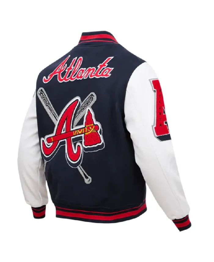 Mlb Atlanta Braves Mashup Varsity Jacket Back View- Trendy Leather Jacket