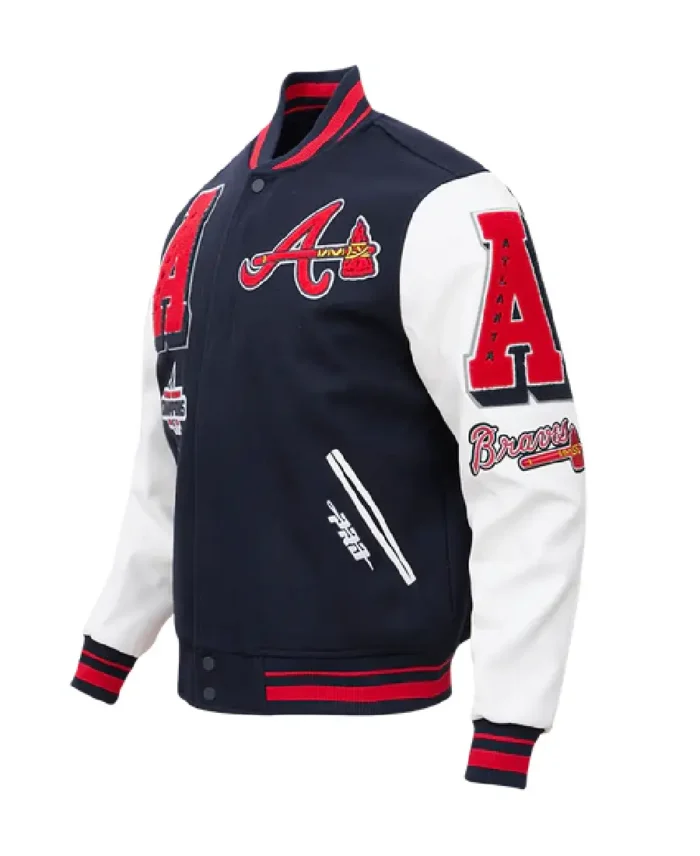 Mlb Atlanta Braves Mashup Varsity Jacket Side - Trendy Leather Jacket