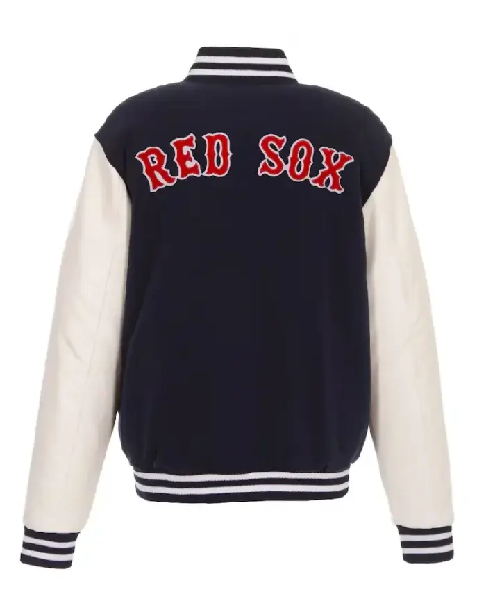 Mlb Boston Red Sox Jh Design Reversible Fleece Jacket Back