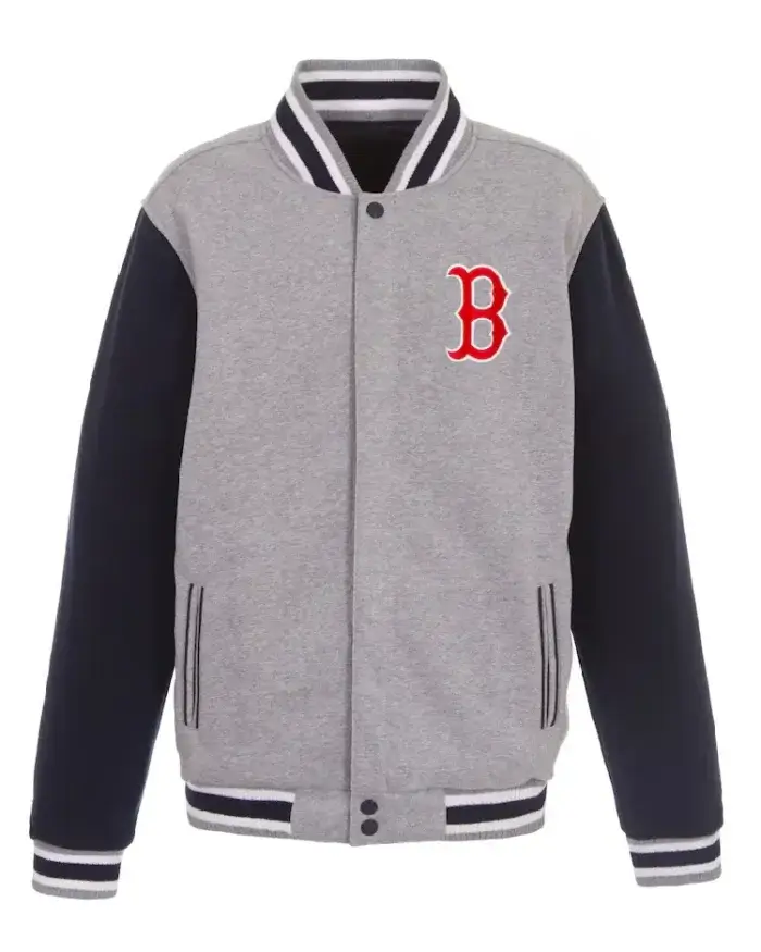 Mlb Boston Red Sox Jh Design Reversible Fleece Jacket Style 2