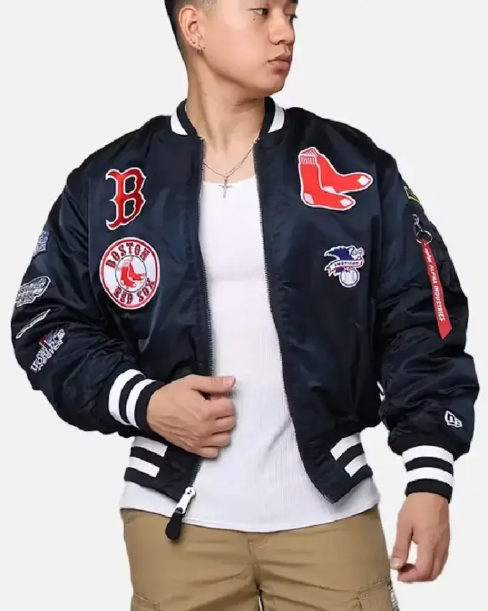 Mlb Boston Red Sox New Era X Alpha Industries Ma-1 Bomber Jacket