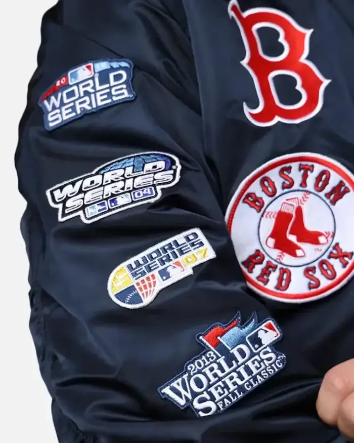 Mlb Boston Red Sox New Era X Alpha Industries Ma-1 Bomber Jacket Side