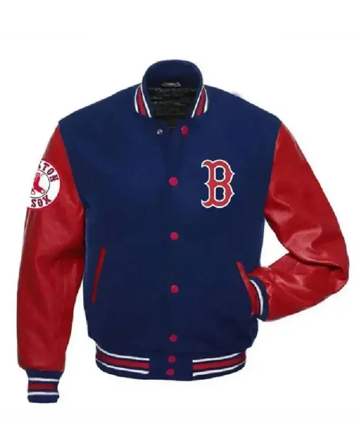 Mlb Boston Red Sox Red And Blue Varsity Jacket