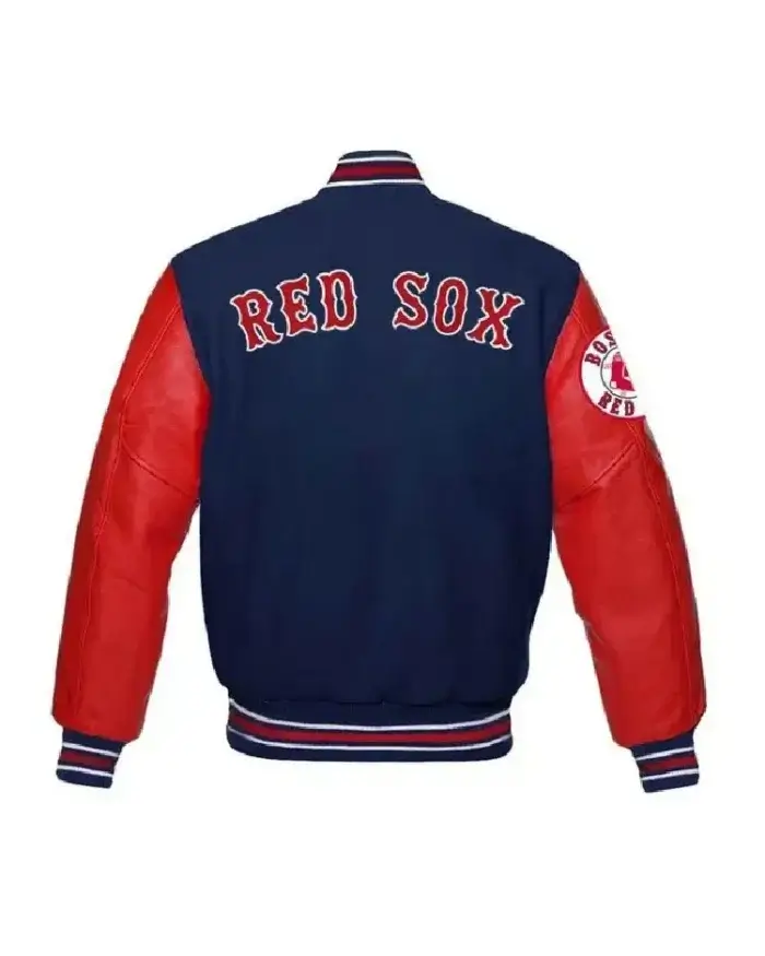 Mlb Boston Red Sox Red And Blue Varsity Jacket Back