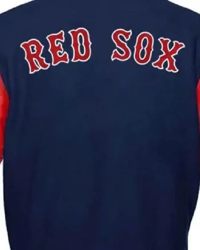 Mlb Boston Red Sox Red And Blue Varsity Jacket Back View