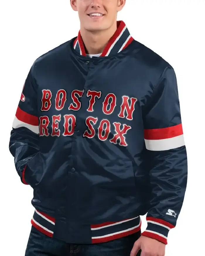 Mlb Boston Red Sox Starter Home Game Satin Varsity Jacket