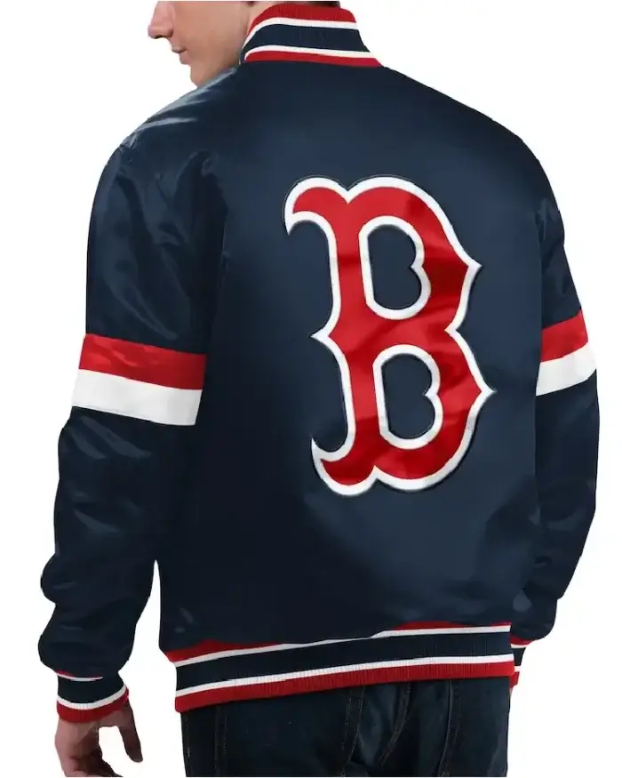 Mlb Boston Red Sox Starter Home Game Satin Varsity Jacket Back