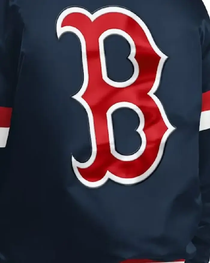 Mlb Boston Red Sox Starter Home Game Satin Varsity Jacket Closeup