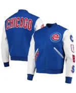 MLB Chicago Cubs Pro Standard White Varsity Jacket front and back - Trendy Leather Jacket