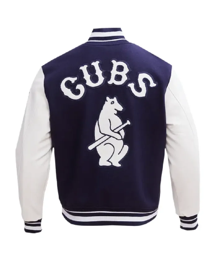 Mlb Chicago Cubs Retro Vasity Jacket Back - Trendy Leather Jacket