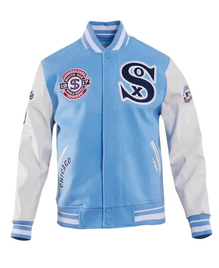 Mlb Chicago White Sox Retro Classic Varsity Jacket Blue- Trendy Leather Jacket