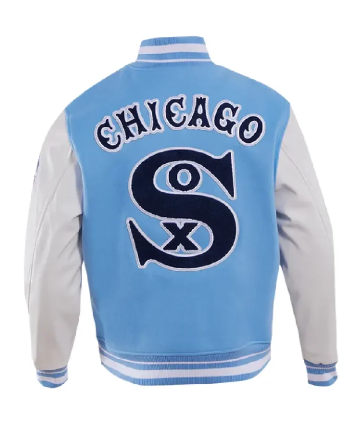 Mlb Chicago White Sox Retro Classic Varsity Jacket Blue Back - Trendy Leather Jacket