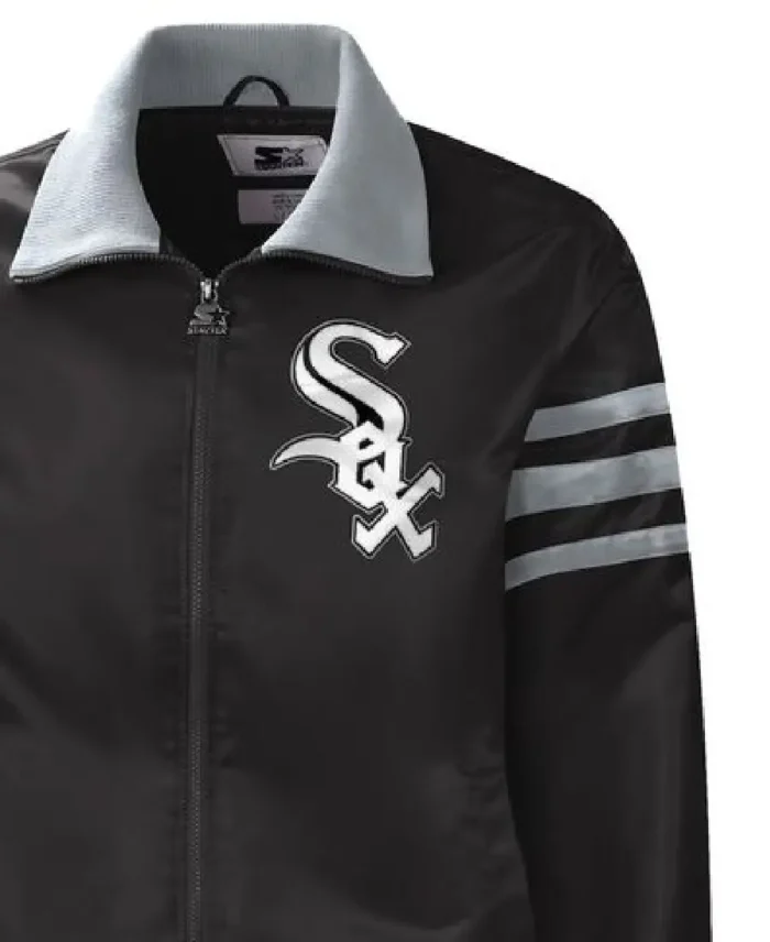 Mlb Chicago White Sox Starter Captain Ii Varsity Jacket Front - Trendy Leather Jacket