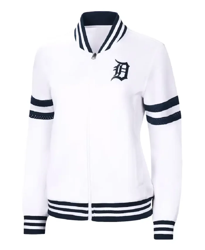 Mlb Detroit Tigers G-Iii White Carl Banks Track Jacket