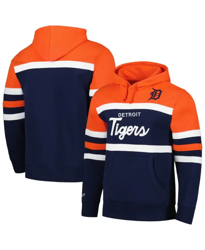 Mlb Detroit Tigers Head Coach Pullover Hoodie Front And Back