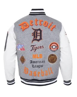 MLB Detroit Tigers Old English Varsity Jacket back