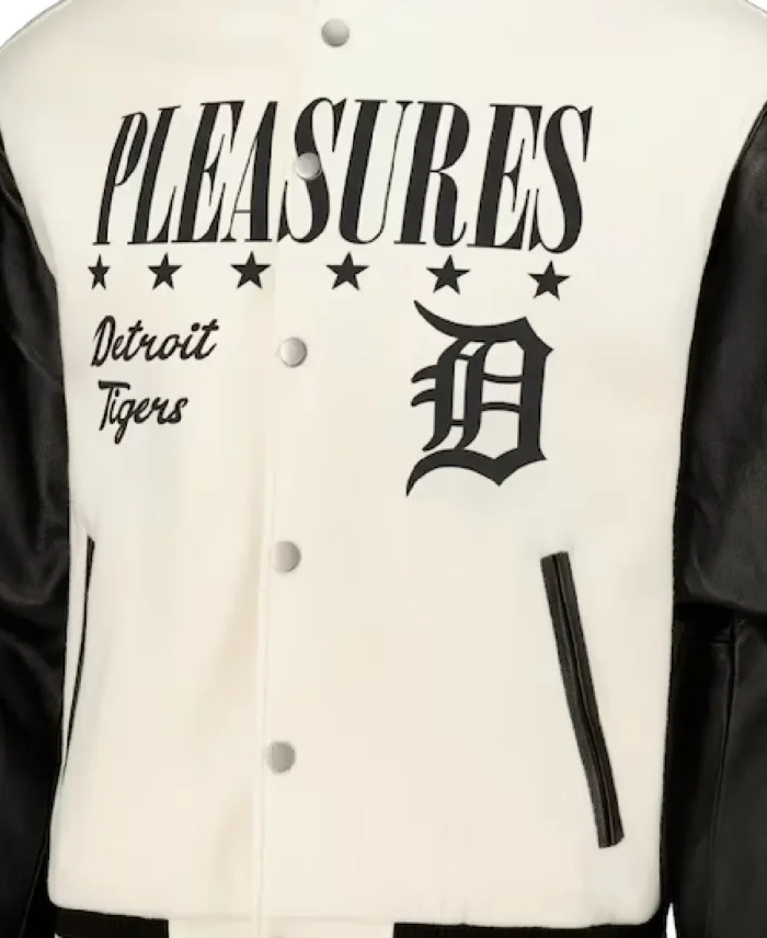 Mlb Detroit Tigers Pleasures Varsity Jacket Closeup