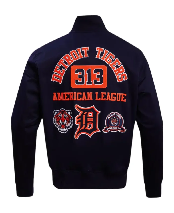 Mlb Detroit Tigers Pro Standard Area Code Twill Jacket Back