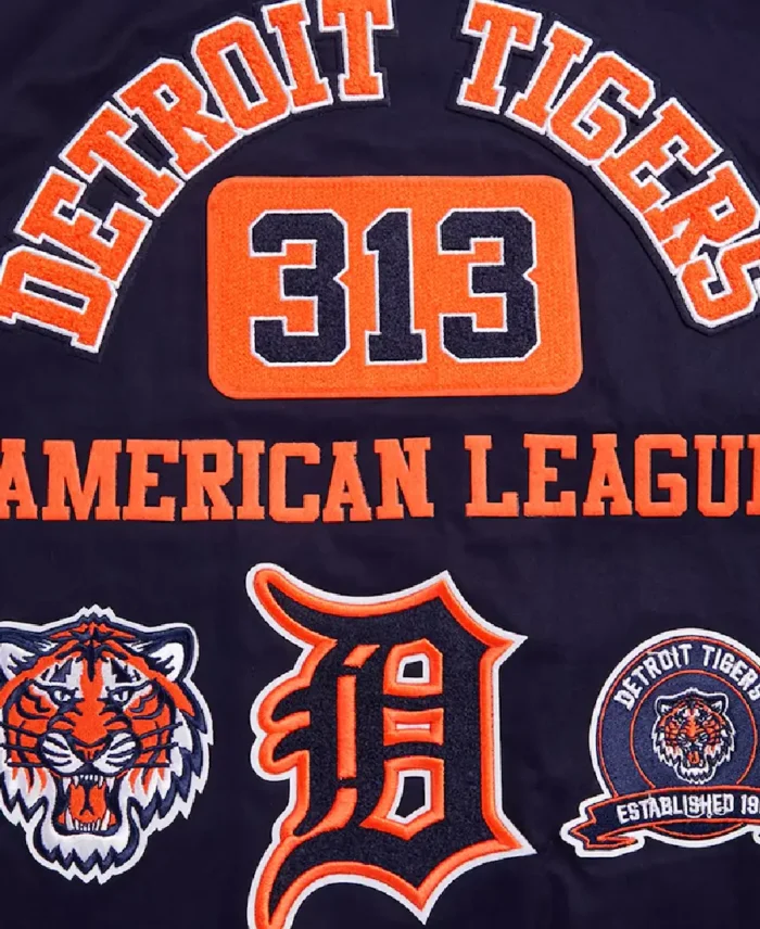 Mlb Detroit Tigers Pro Standard Area Code Twill Jacket Back View