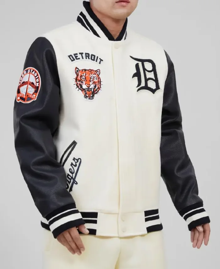 Mlb Detroit Tigers Retro Classic Varsity Jacket Front Side View