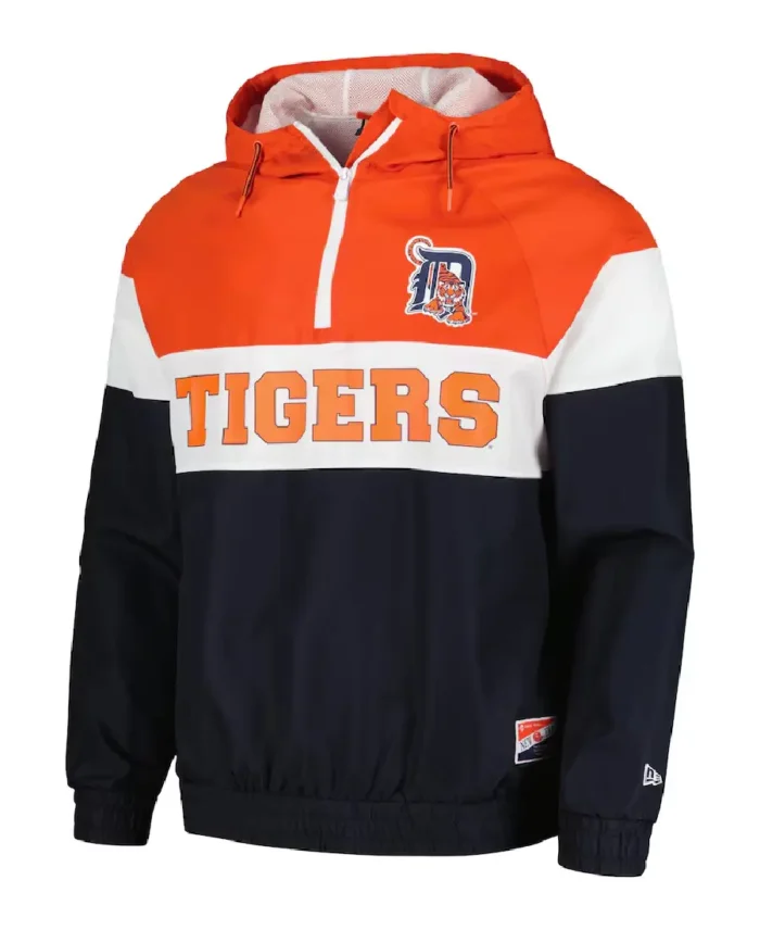 Mlb Detroit Tigers Ripstop Raglan Windbreaker Hoodie Jacket