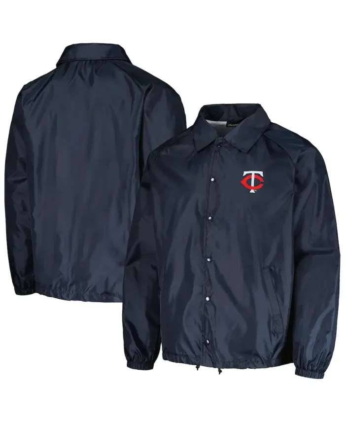 Mlb Minnesota Twins Dunbrooke Raglan Windbreaker Jacket Front And Back