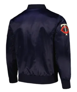 MLB Minnesota Twins Pro Standard Wordmark Satin Varsity Jacket back