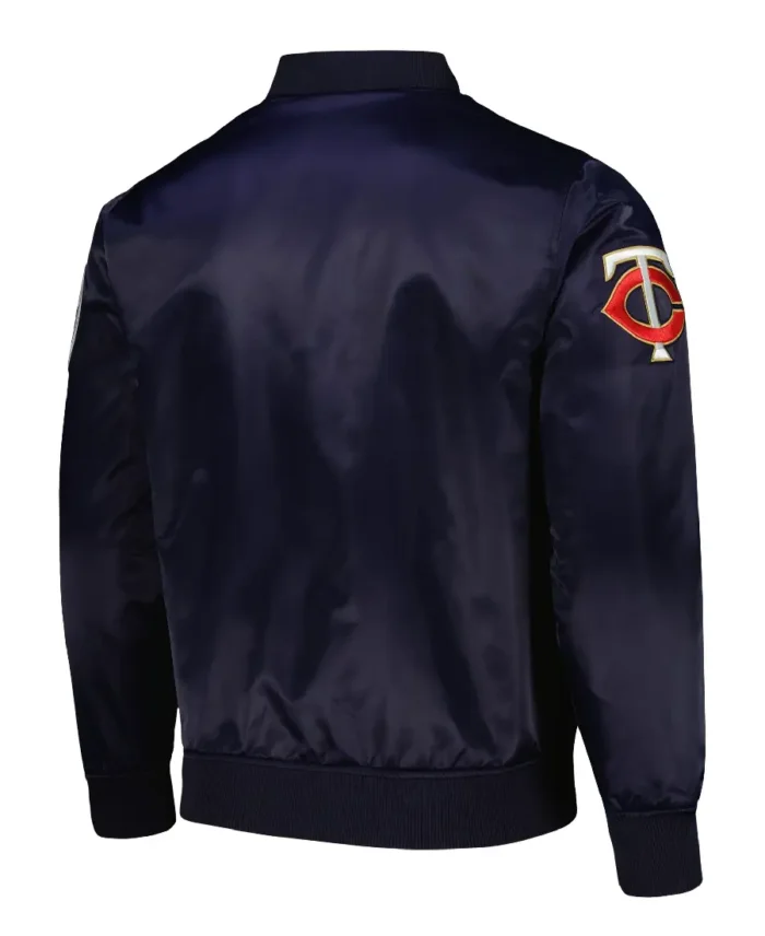 Mlb Minnesota Twins Pro Standard Wordmark Satin Varsity Jacket Back