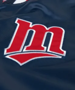 MLB Minnesota Twins Starter Satin Jacket closeup