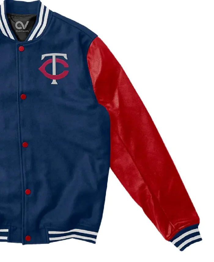 Mlb Minnesota Twins Varsity Jacket Closeup View