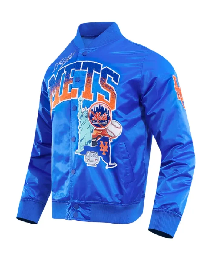 Mlb New York Mets Track Jacket Side - Trendy Leather Jacket