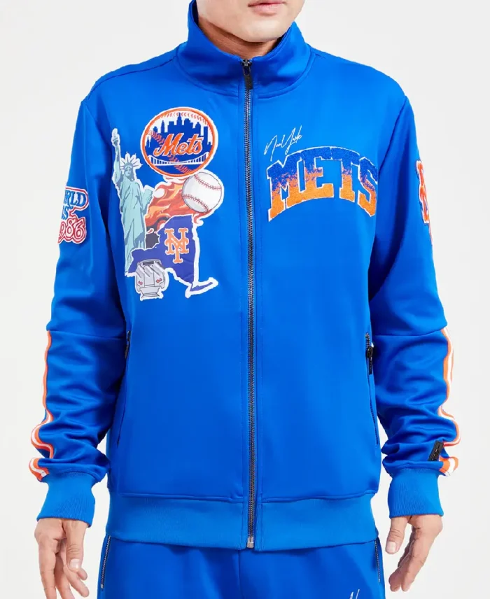 Mlb New York Mets Track Jacket Syle 2- Trendy Leather Jacket