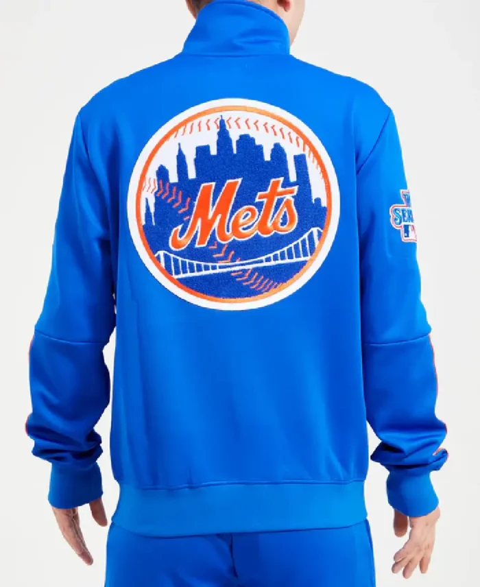 Mlb New York Mets Track Jacket Syle 2 Back- Trendy Leather Jacket