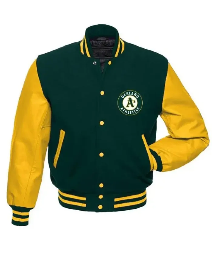 Mlb Oakland Athletics Letterman Jacket - Trendy Leather Jacket