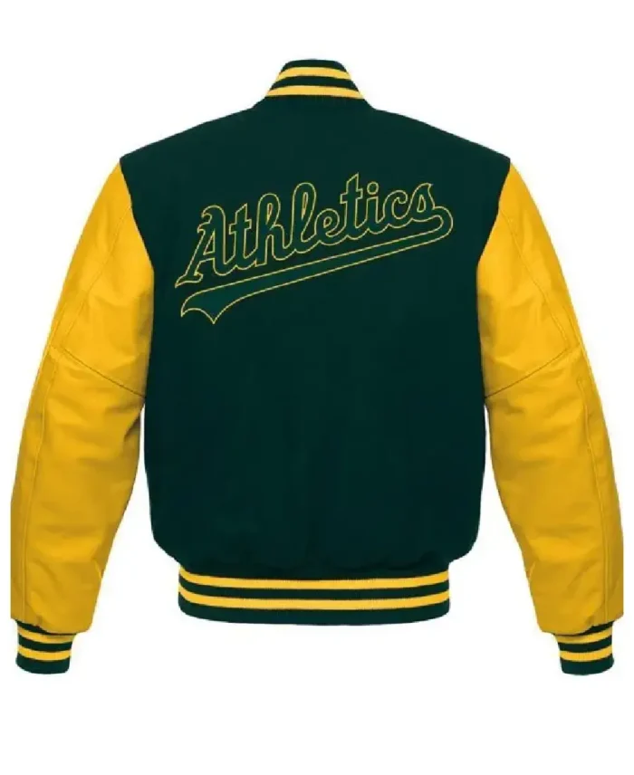 Mlb Oakland Athletics Letterman Jacket Back - Trendy Leather Jacket